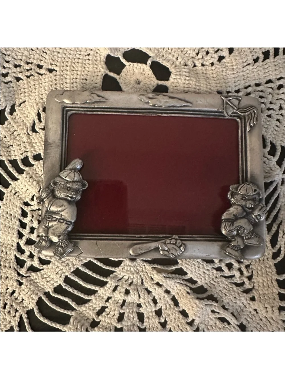 Vintage-Inspired Pewter Baseball Frame - Home Accents